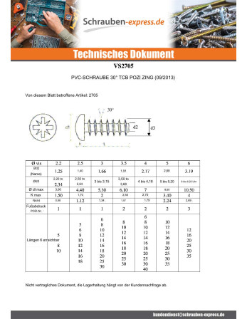 1 x Schraube für Kunststoff Zylindrischer...