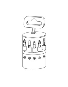 Set mit 9 Biteinsatz 1/4 Gespalten Phillips Pozi 2