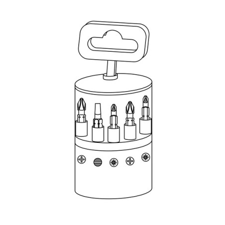 1 x Set mit 9 Biteinsatz 1/4 Gespalten Phillips Pozi