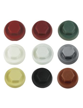 1 x Kappe Sechskantkopf Polyethylen RAL9002...
