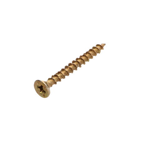 1 x Spanplattenschrauben Senkkopfschraube Pozi N°2 5X50 Gesamtgewinde cut Bohrspitze mit Typ 17 Spitze Dichromat