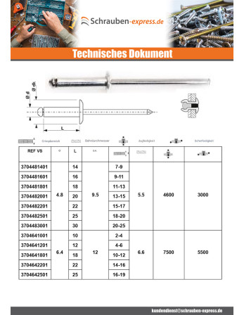 1 x "Niet ZING 4,8 x 20 Klemmdicke 13 für 15...