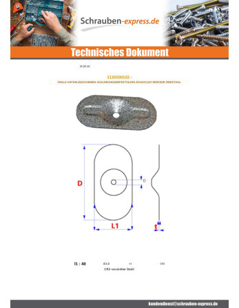1 x Scheiben/Unterlegscheibe OVAL Befestigung...