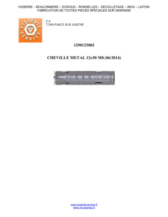 1 x Dübel METALL FM-MP3 12x50 M8 Verzinkt