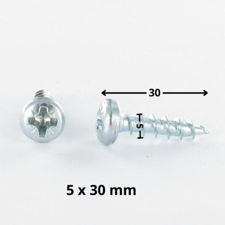 1 x Spanplattenschrauben Rundkopf Pozi N°2 5X30 Verzinkt