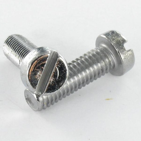 1 x Metallschrauben Nickel Messing Zylindrischer Flachkopf Gespalten M4x12