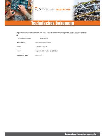 1 x Blindniete Aluminio Vástago acero 4,8 x 30...