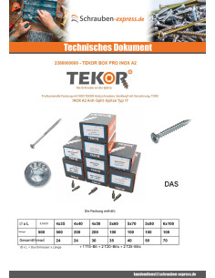 TEKOR PACK PRO 1800 Schraube Senkkopfschraube Gezahnt... 2