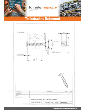 1 x Spanplattenschrauben Flachrundkopfschraube...