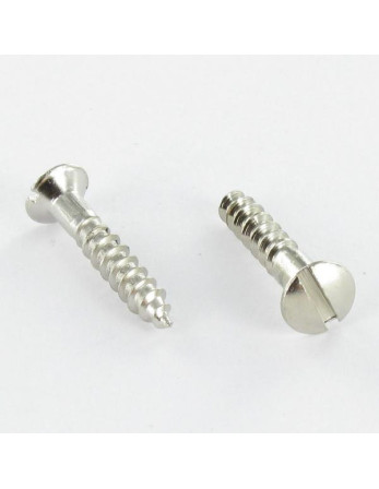 1 x Holzschraube Verschromtem Messing Flacher...