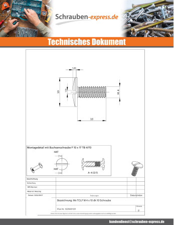 1 x Metallschrauben Messing Breiter...
