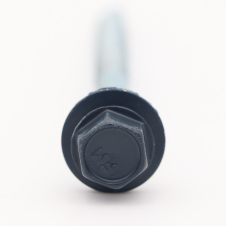 1 x Selbstbohrende Schrauben Sechskantkopf 6,3 x 100 Scheibe mit EPDM Neopren-Dichtung Verzinkt RAL5008graublau