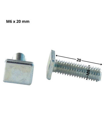 1 x Metallschrauben Rechteckiger Kopf M6x20 9,5...