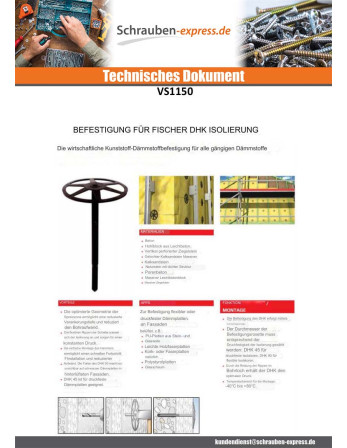 1 x Befestigung Fischer Für ISOLIEREND DHK 140