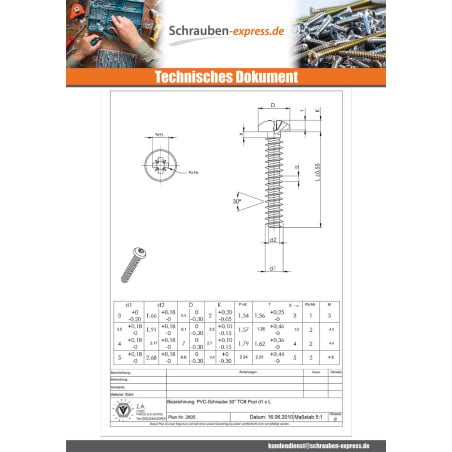 1 x Schraube für Kunststoff Zylindrischer Halbrundkopf Pozi N°1 3x20 Verzinkt Mikroschrauben
