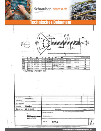 1 x Spanplattenschrauben Senkkopfschraube...