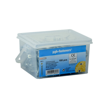 1 x Eimer Von 195 Spanplattenschraube 5X60 Senkkopf Pozi 2 Verzinkt