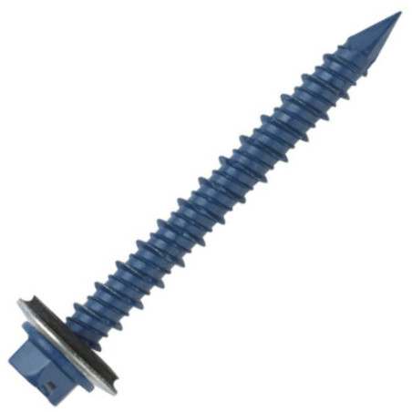 1 x Betonschraube Sechskantkopf Scheibe mit EPDM Neopren-Dichtung 6,5 x 80 Blue Ruspert
