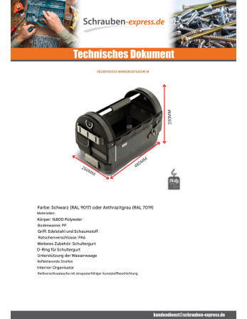 1 x TASCHE für WERKZEUGE WERKZEUG TASCHE M