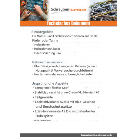 1 x Spanplattenschrauben Tellerkopfschrauben T30 6x120 Verzinkt