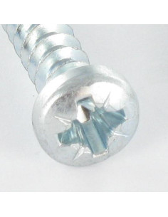 Schraube PVC Zylindrischer Flachkopf Pozi 6X30 Gewinde 40... 2