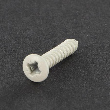 1 x Blechschraube Flacher Senkkopf Pozi 2,9 x 16 Verzinkt Weißer Lack R9003