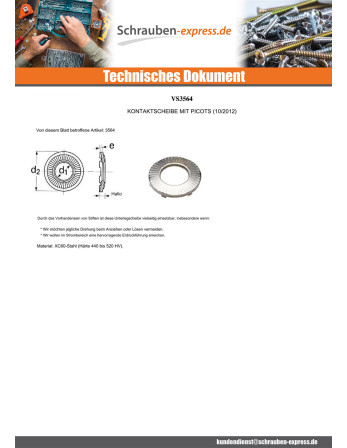 1 x Kontaktscheiben für Nikoten M4 Stahl...