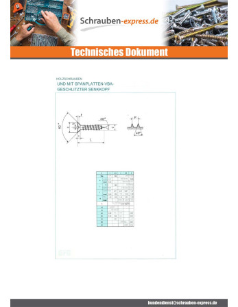 1 x Spanplattenschrauben Senkkopfschraube...