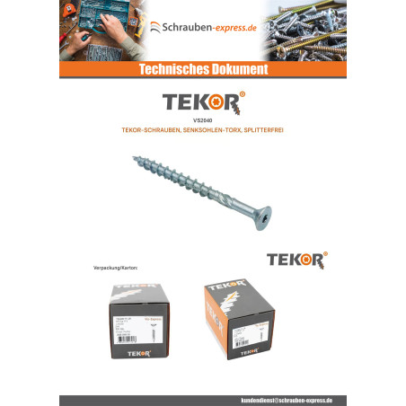 1 x Rahmenschraube tekor Senkkopfschraube Gezahnt T40 8 x 380 Mit Gewinde 80 cut Bohrspitze mit Typ 17 Spitze Verzinkt