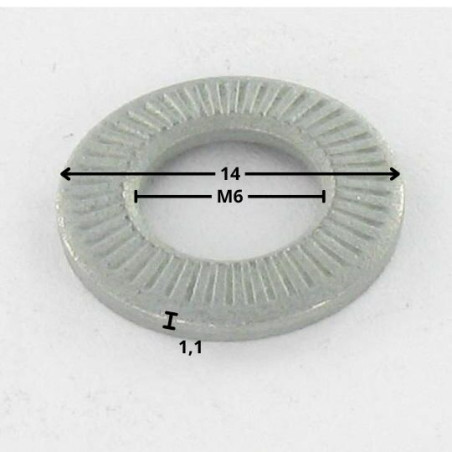 1 x Kontaktscheiben M6x14x1,3 Verzinkt Serie M (Mittel)