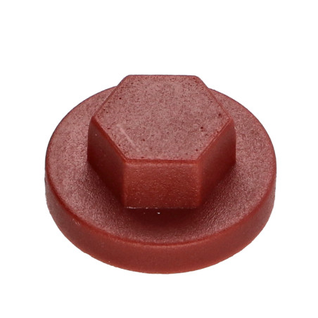 1 x Kappe Sechskantkopf Polyethylen RAL8012 rotbraun für Bohrschrauben oder Blechschrauben Ø 6.3