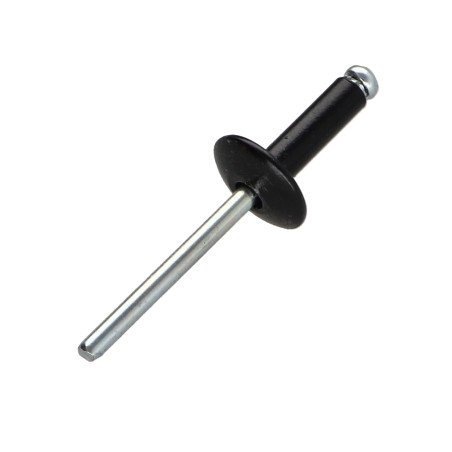 1 x Blindniete Aluminio Vástago acero 4,8 x 35 Klemmdicke 25 für 30 Breiter Kopf Schwarz