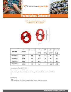 Verbindungsglied Grad 80 16 mm roter Stahl 2