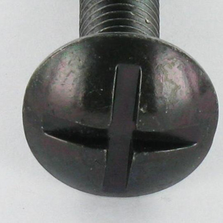 1 x Schraube Flachrundkopfschraube Gespalten In Kreuz M8x20 Stahl schwarz verzinkt