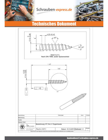 1 x Ringschraube Stellschraube 10X210 Mit...