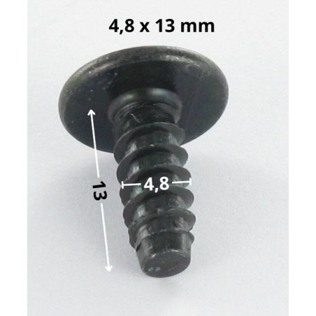 1 x Blechschraube Flachrundkopfschraube Pozi 4,8X13 Stahl schwarz verzinkt Ohne Nagel