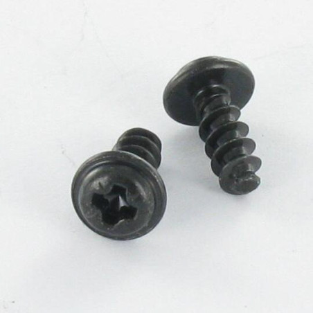 1 x Schraube PVC Flachrundkopfschraube Pozi 2 4X10 Stahl schwarz verzinkt