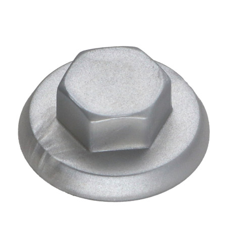 1 x Kappe Sechskantkopf Polyethylen RAL9006 weißaluminium für Bohrschrauben oder Blechschrauben Ø 6.3