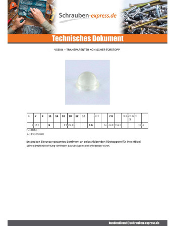 1 x Transparente selbstklebende Türpuffer 11,1 x 5