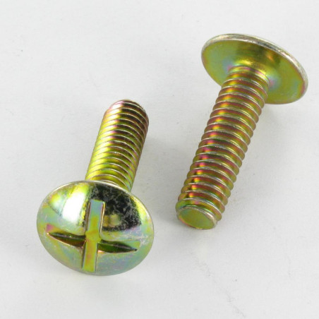 1 x Schraube Flachrundkopfschraube Gespalten In Kreuz M8X40 Dichromat