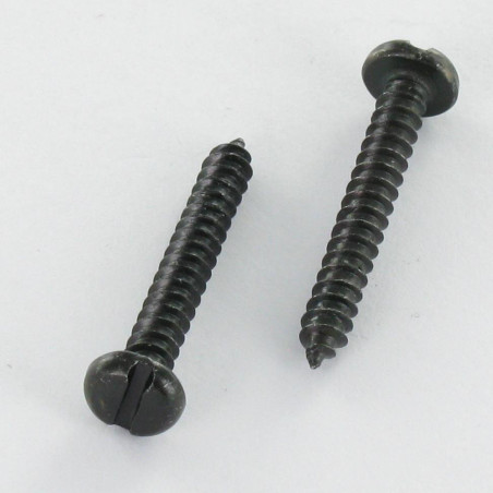 1 x Blechschraube Zylindrischer Flachkopf Gespalten 3,5 x 25 Stahl schwarz verzinkt