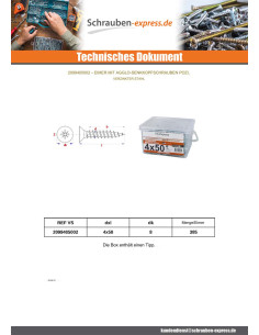 Eimer Von 385 Spanplattenschraube 4X50 Senkkopf Pozi 2... 2