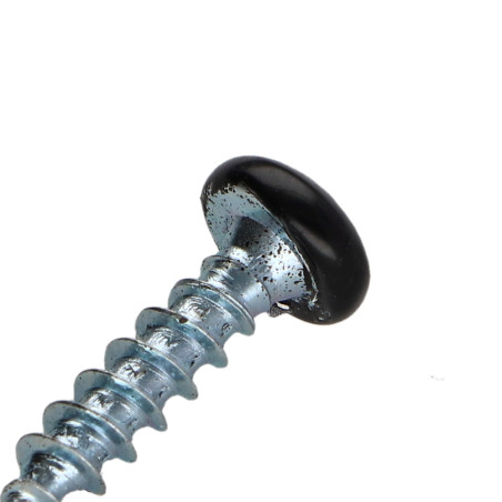 1 x Spanplattenschrauben Rundkopf Pozi N°2 3,5 x 15 Verzinkt Schwarzer Lack RAL9005 tiefschwarz