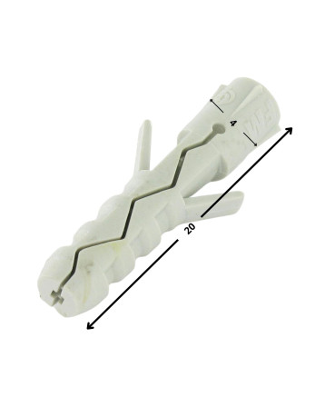1 x Dübel Nylon 4x20 Ohne Kreuzschlitz