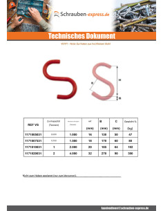 Haken S Zurr- 2000 kg roter Stahl 2
