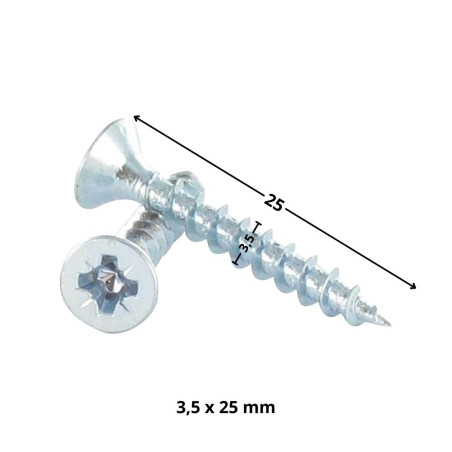 1 x Spanplattenschrauben Premium Senkkopfschraube Pozi N°2 3,5X25 Verzinkt