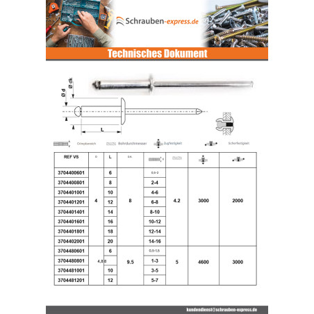 1 x "Niet ZING 3x8 Klemmdicke 3 für 5 Flachkopf