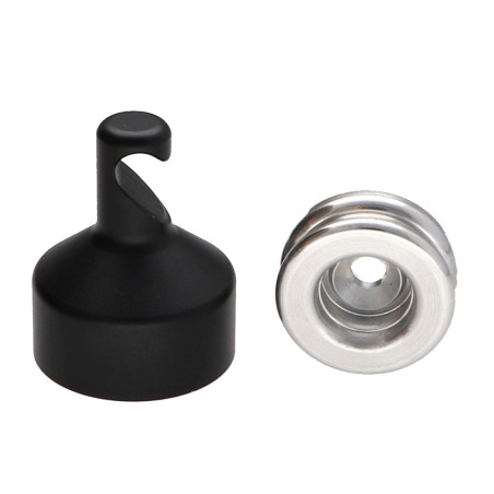 1 x Haken dekorativ Aluminium Schwarz mit Befestigung multimaterial L'ATTACHANTE
