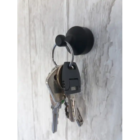 1 x Haken dekorativ Aluminium Schwarz mit Befestigung multimaterial L'ATTACHANTE