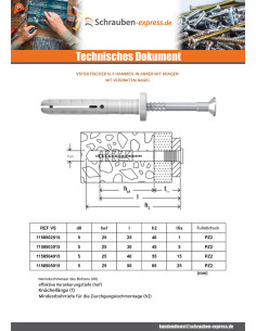 Schlagdübel Nylon Kreuzschlitz Fischer mit Nagel N6X40-10F 2